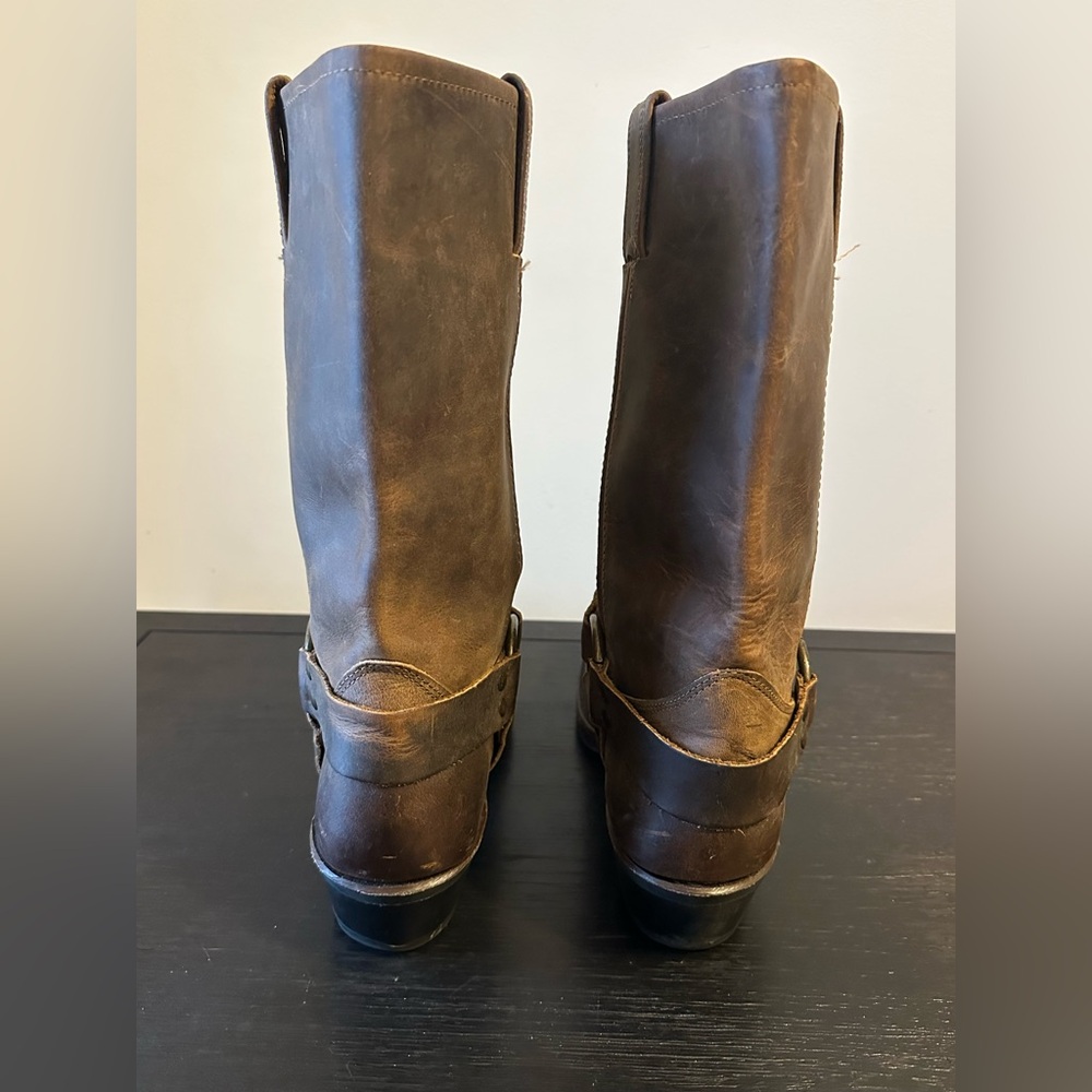 Frye Harness 12R Brown Leather Boots Square Toed Women’s Size 10 M - Picture 4 of 10